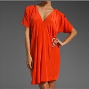 Vince mandarin silk draped dress